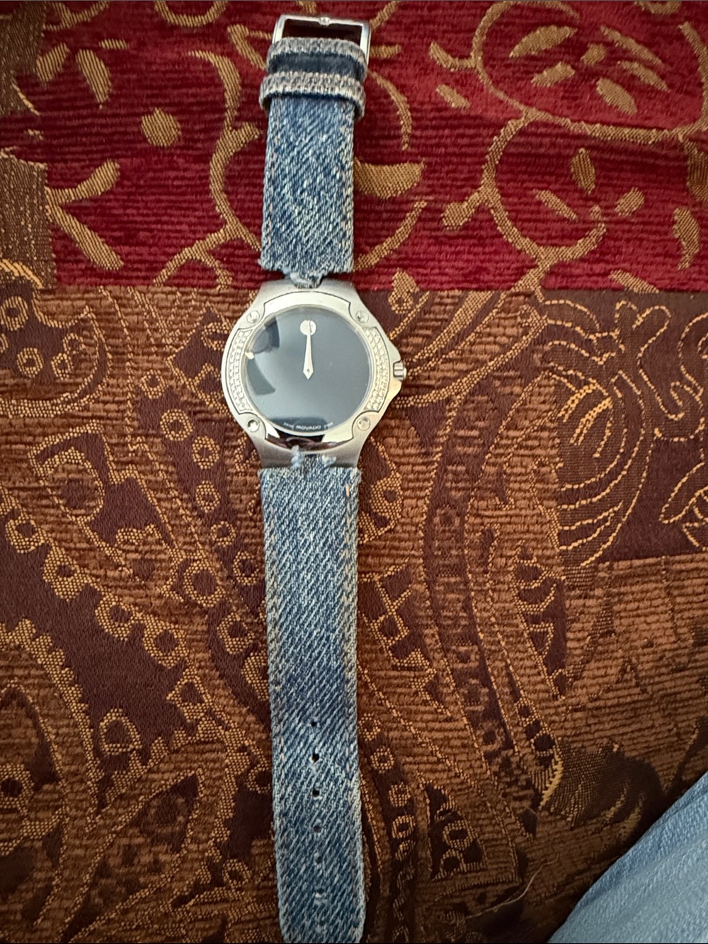 Vintage Movado Sport Edition with diamonds on bezel and Jean strap